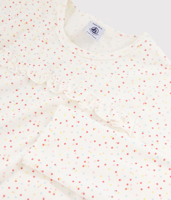 Girls' Multicoloured Spots Organic Cotton Pyjamas MARSHMALLOW white/MULTICO white