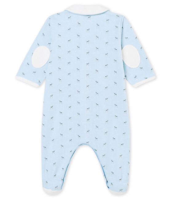 Baby boy's print tubic sleepsuit FRAICHEUR blue/MULTICO white