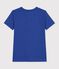 Women's short-sleeved plain cotton T-shirt blue