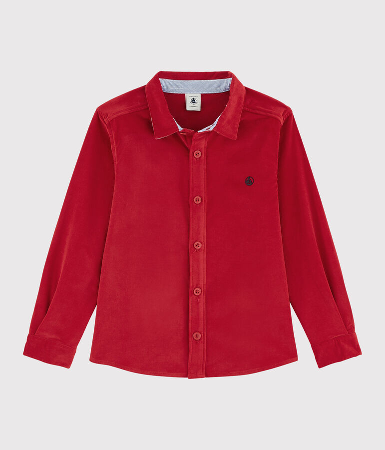 Boys' Velvet Shirt red
