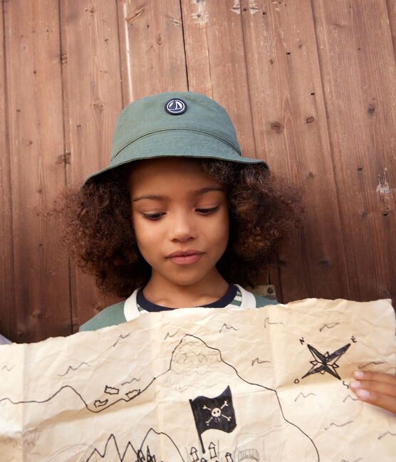 Babies' Plain Cotton Bucket Hat CROCO green