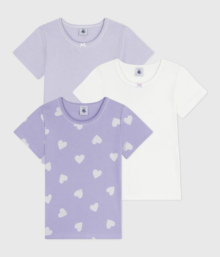Pack of children's short-sleeved heart-print cotton T-shirts variante 1