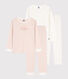 Girls' Small Heart Pattern Cotton Pyjamas - 2-Pack