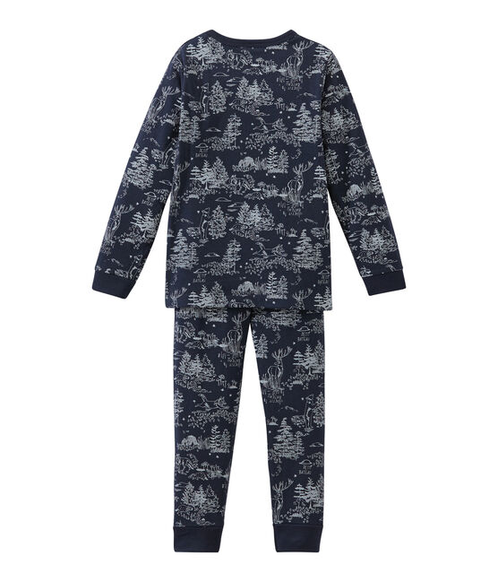 Little boy's pyjamas SMOKING blue/ECUME white
