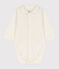 Babies' Cotton Bodysuit with Collar MARSHMALLOW white