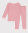 Children's long-sleeved plain cotton pyjamas CHARME pink