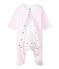Unisex baby bodyjama VIENNE pink/ECUME white