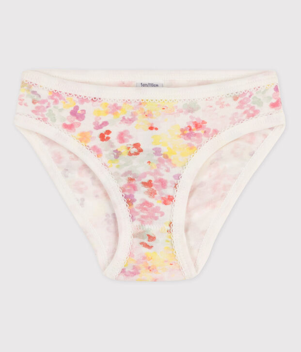Girls' Cotton Briefs white/pink/multicolor