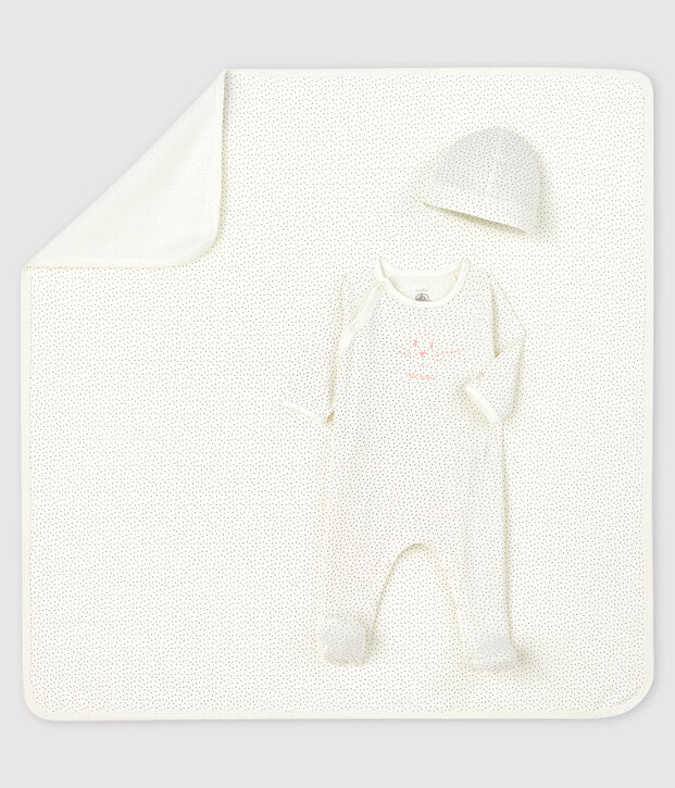 Newborn girl's rib knit gift set multicolor
