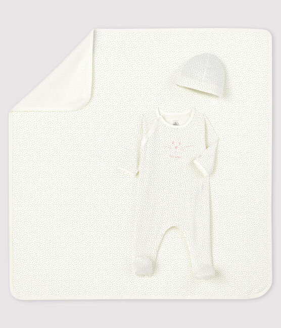 Newborn girl's rib knit gift set variante 1
