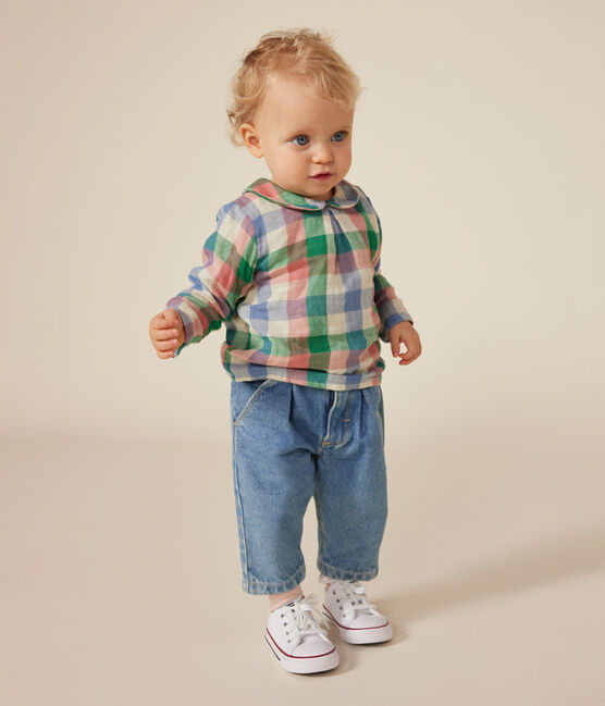 Babies' cotton gauze blouse AVALANCHE white/MULTICO
