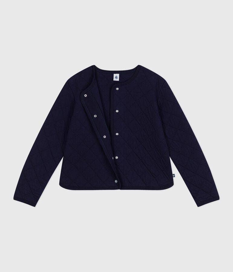 Women's plain cotton cardigan SOIR blue