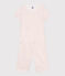 Children's floral print cotton capri pyjamas MARSHMALLOW /PANTY
