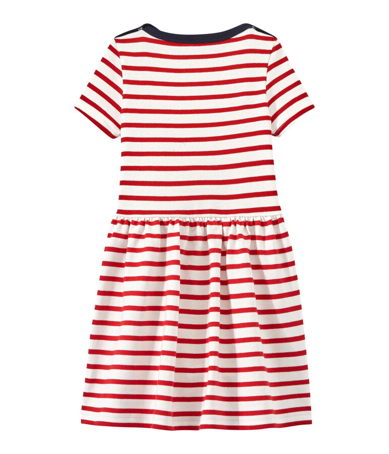 Girl's striped dress white/red