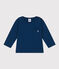 Babies' Long-Sleeved Slub Jersey T-Shirt INCOGNITO blue