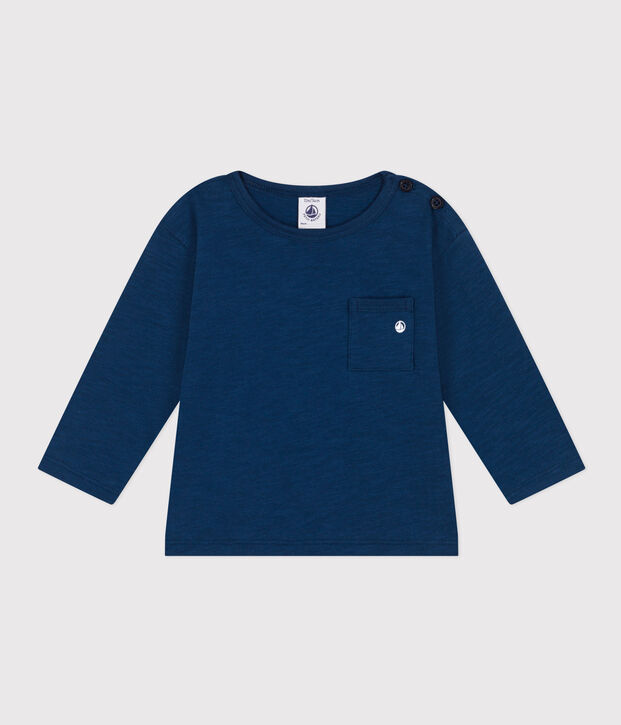 Babies' Long-Sleeved Slub Jersey T-Shirt blue