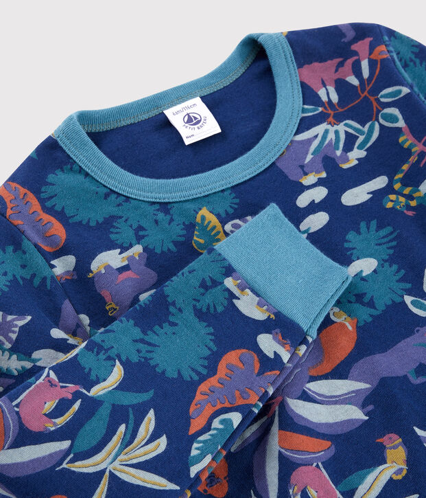 Boys' Jungle Print Tube Knit Pyjamas blue/multicolor