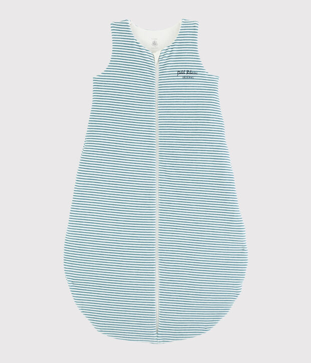 Babies' Stripy Ribbed Sleeping Bag white/blue