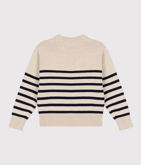 Women's stripey wool jumper AVALANCHE white/SMOKING blue