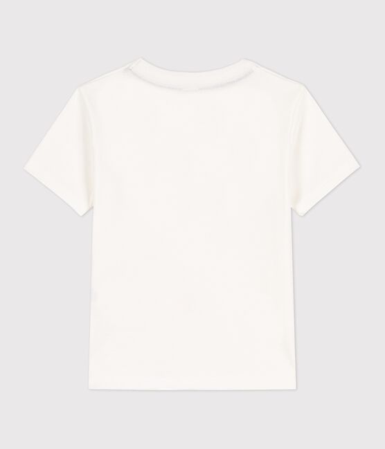 Boys' Short-Sleeved Cotton T-Shirt MARSHMALLOW white