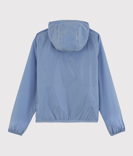 Unisex Stripy Windbreaker SURF blue/MARSHMALLOW white