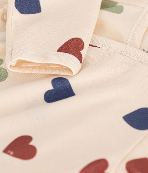 Babies' Heart Pattern Cotton Pyjamas Ecru/multicolor