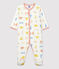 Babies' Paris Print Cotton Sleepsuit MARSHMALLOW white/MULTICO white