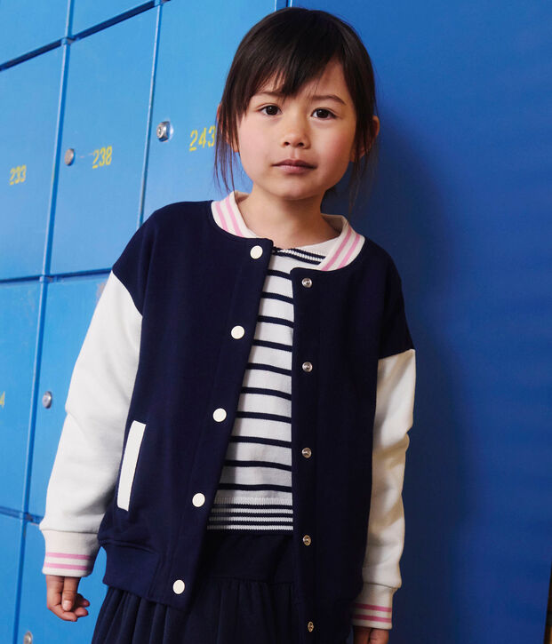 Children's varsity-style jacket in plain cotton SOIR