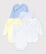 Babies' Long-sleeved Wrapover Organic Cotton Bodysuits - 5-Pack