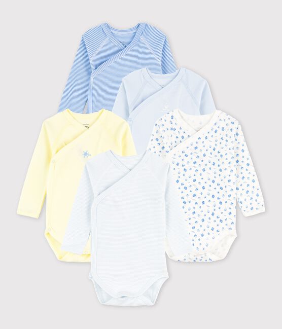 Babies' Long-sleeved Wrapover Organic Cotton Bodysuits - 5-Pack variante 2