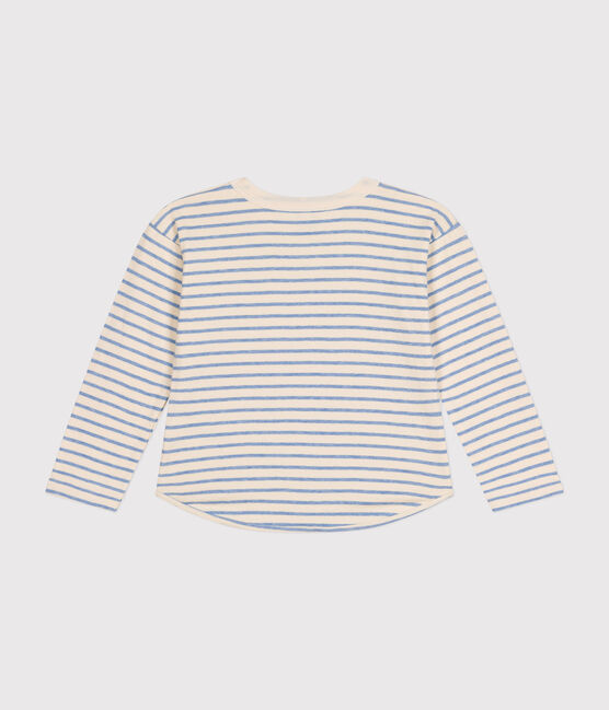 Boys' long-sleeved tube knit T-shirt AVALANCHE white/SKY CHINE