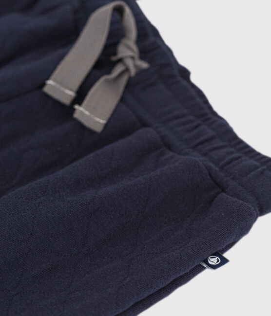 Boys' quilted tube knit trousers SMOKING blue