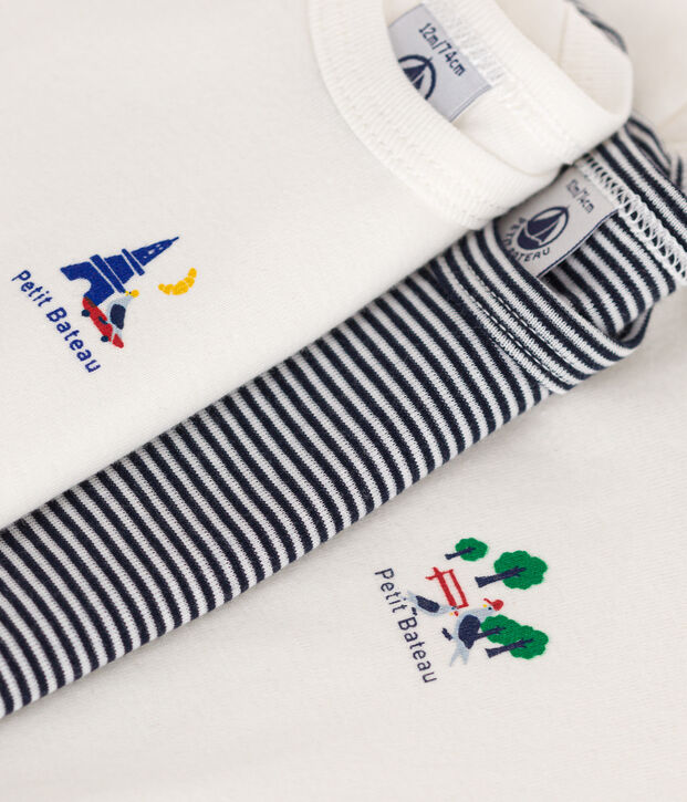 Babies' Short-sleeved Cotton Bodysuits - 3-Pack multicolor