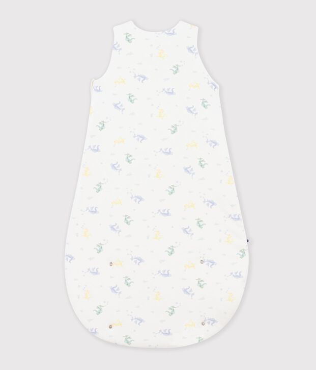 Babies' 3 TOG dragon print cotton sleeping bag white/multicolor