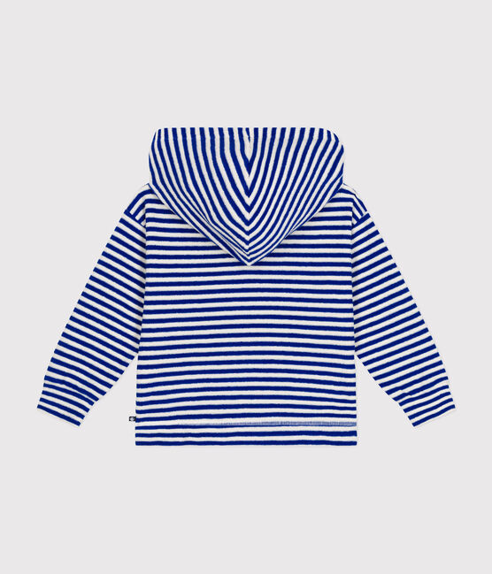Children's Stripy Terry Hoodie SURF blue/AVALANCHE