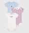 Babies' short-sleeved cotton bodysuits - 3-pack multicolor