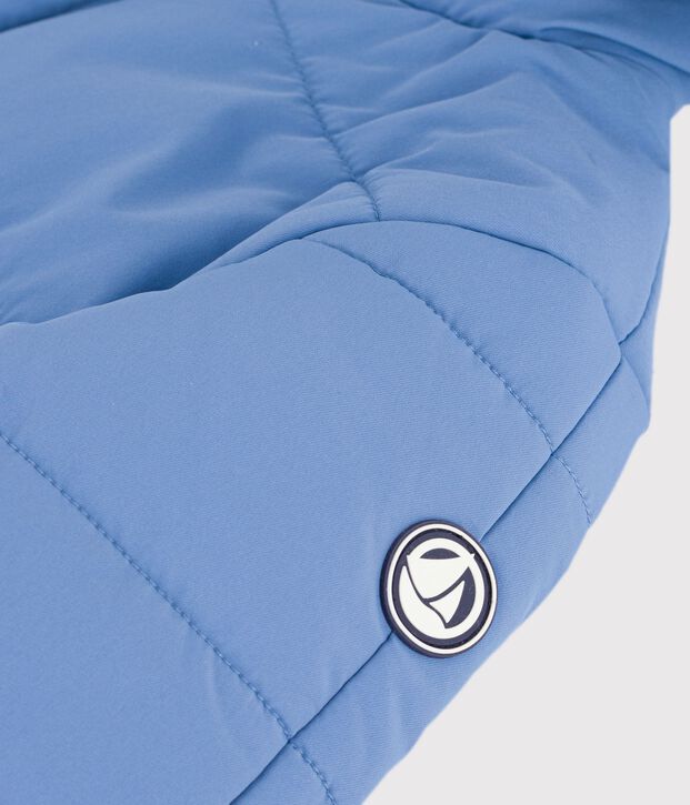 Babies' plain polyester snowsuit blue