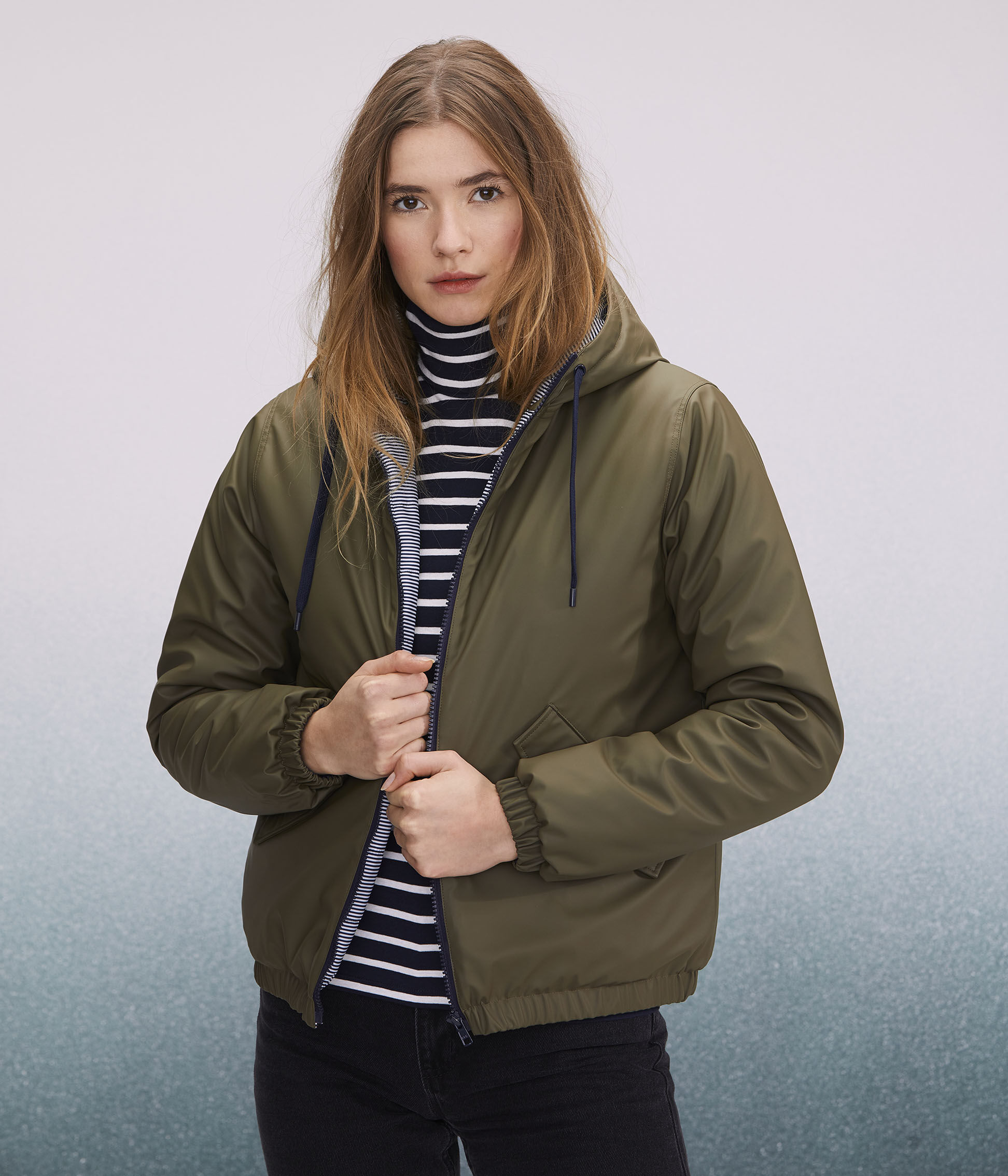 padded rain jacket