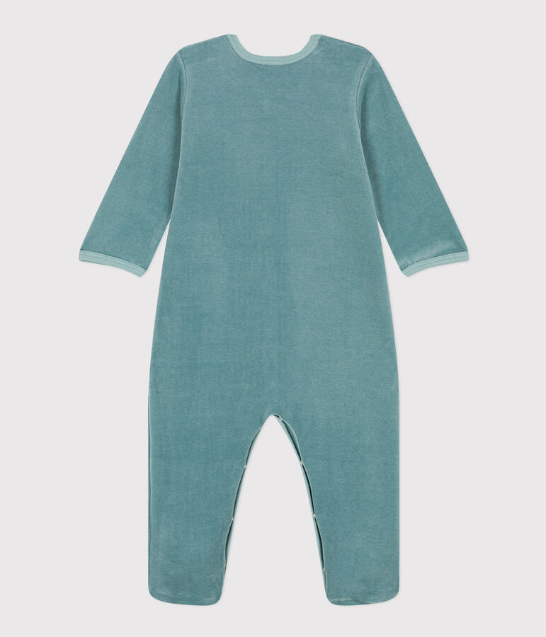 Babies' Bear Patterned Velour Pyjamas green