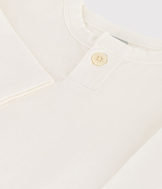 Babies' Long-Sleeved Cotton T-shirt MARSHMALLOW white