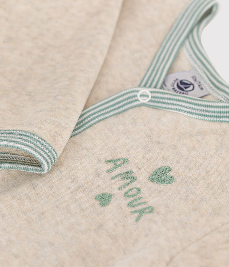 Babies' Velour Pyjamas beige