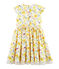 Girls' Short-Sleeved Dress MARSHMALLOW white/MULTICO white