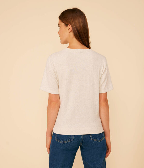 Women's Boxy Cotton T-Shirt MONTELIMAR CHINE beige