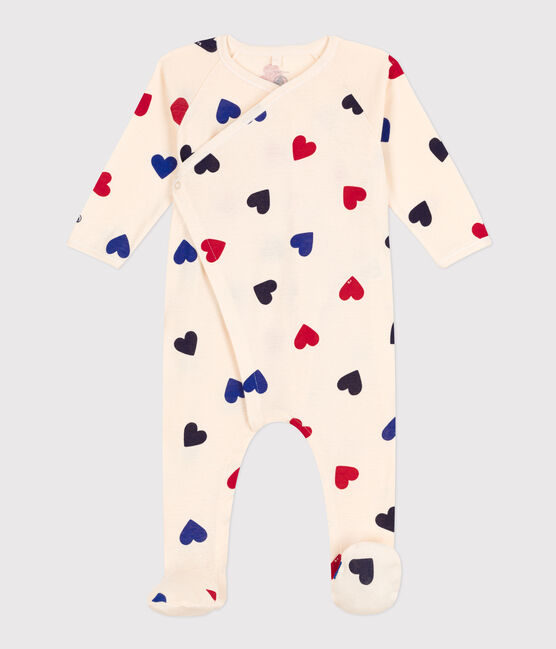 Babies' Heart Patterned Cotton Pyjamas AVALANCHE white/MULTICO