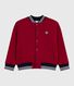 Children's varsity-style jacket in plain cotton and sherpa