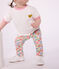 Babies' floral print cotton leggings white/multicolor
