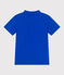 Children's plain short-sleeved cotton polo shirt PERSE blue