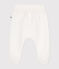 Babies' tube knit trousers with feet MARSHMALLOW white