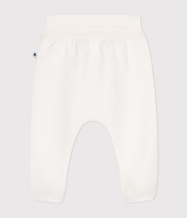 Babies' tube knit trousers with feet white