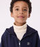 Children's plain cotton zip-up hoodie SMOKING blue